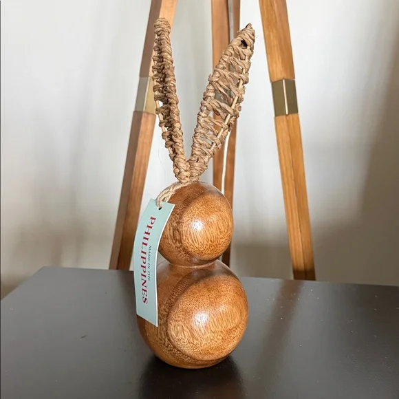 Rustic Brown Wooden Bunny Decor - Picture 2 of 4